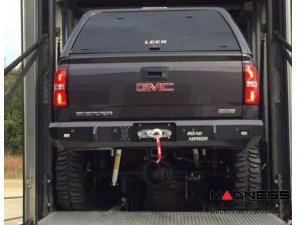 GMC Sierra 1500 Stealth Rear Winch Bumper - Raw Steel WARN M8000 Or 9.5xp - (2015-2019)
